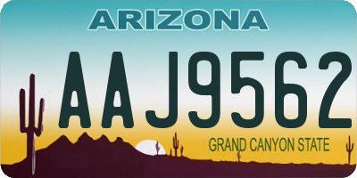 AZ license plate AAJ9562