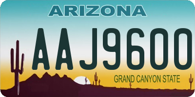 AZ license plate AAJ9600