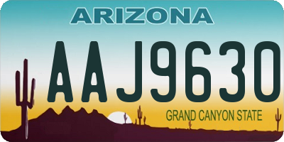AZ license plate AAJ9630