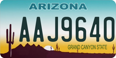 AZ license plate AAJ9640