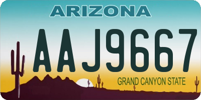 AZ license plate AAJ9667