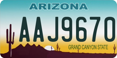 AZ license plate AAJ9670