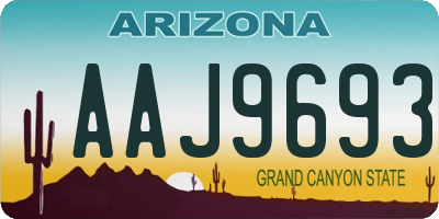 AZ license plate AAJ9693