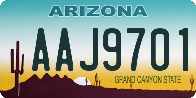 AZ license plate AAJ9701
