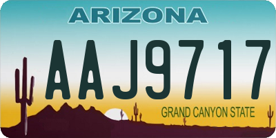AZ license plate AAJ9717