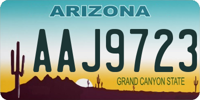 AZ license plate AAJ9723