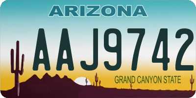 AZ license plate AAJ9742