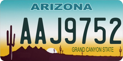 AZ license plate AAJ9752