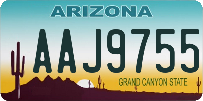 AZ license plate AAJ9755