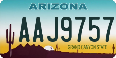 AZ license plate AAJ9757