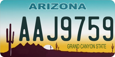 AZ license plate AAJ9759