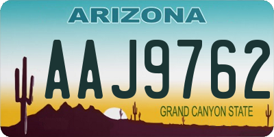 AZ license plate AAJ9762