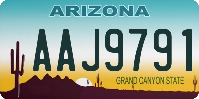 AZ license plate AAJ9791