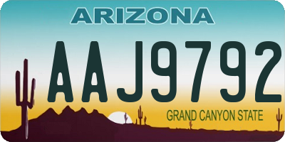 AZ license plate AAJ9792