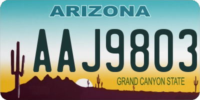 AZ license plate AAJ9803