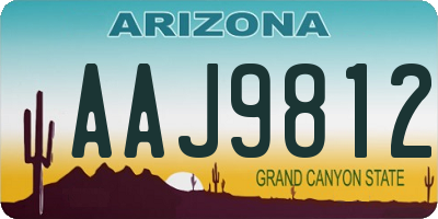 AZ license plate AAJ9812