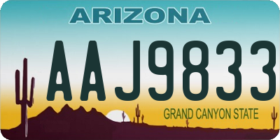 AZ license plate AAJ9833