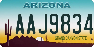 AZ license plate AAJ9834