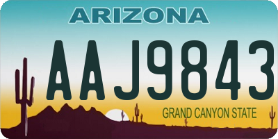 AZ license plate AAJ9843