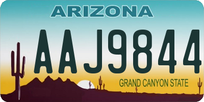 AZ license plate AAJ9844