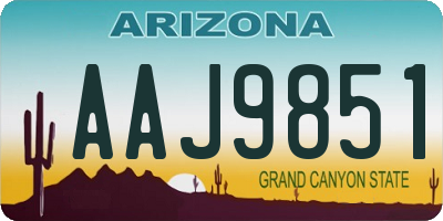 AZ license plate AAJ9851