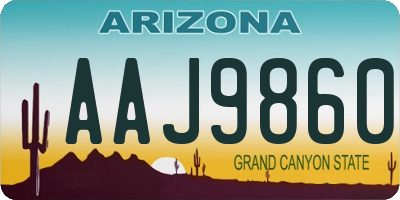 AZ license plate AAJ9860