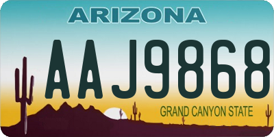 AZ license plate AAJ9868