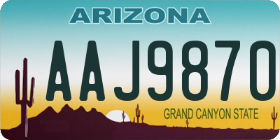 AZ license plate AAJ9870