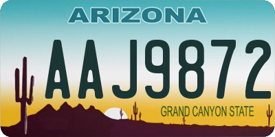 AZ license plate AAJ9872