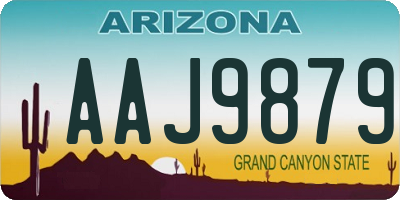 AZ license plate AAJ9879