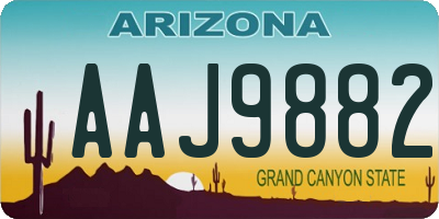 AZ license plate AAJ9882