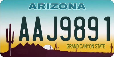 AZ license plate AAJ9891