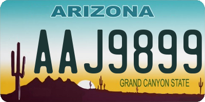 AZ license plate AAJ9899
