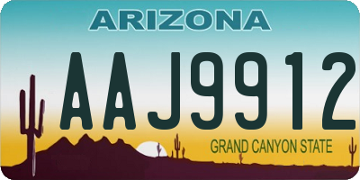AZ license plate AAJ9912