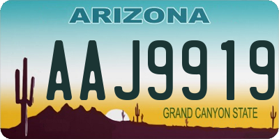 AZ license plate AAJ9919