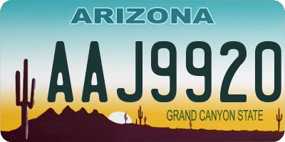 AZ license plate AAJ9920