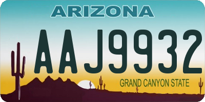 AZ license plate AAJ9932