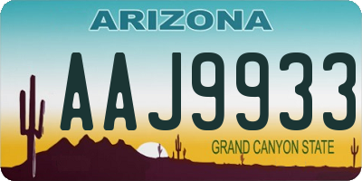 AZ license plate AAJ9933