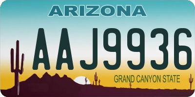 AZ license plate AAJ9936