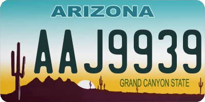AZ license plate AAJ9939