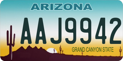 AZ license plate AAJ9942