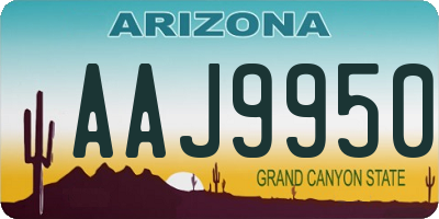 AZ license plate AAJ9950