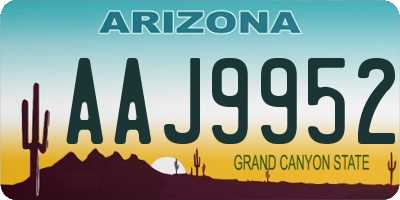 AZ license plate AAJ9952