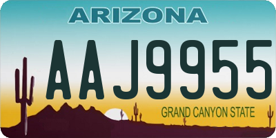 AZ license plate AAJ9955