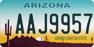 AZ license plate AAJ9957