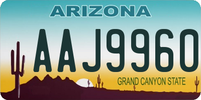 AZ license plate AAJ9960