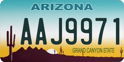 AZ license plate AAJ9971