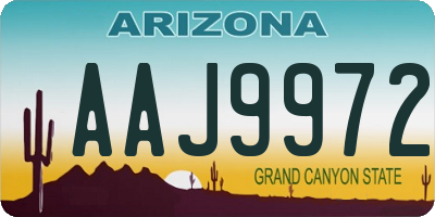 AZ license plate AAJ9972