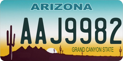 AZ license plate AAJ9982