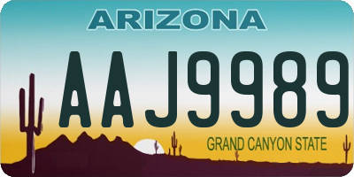 AZ license plate AAJ9989